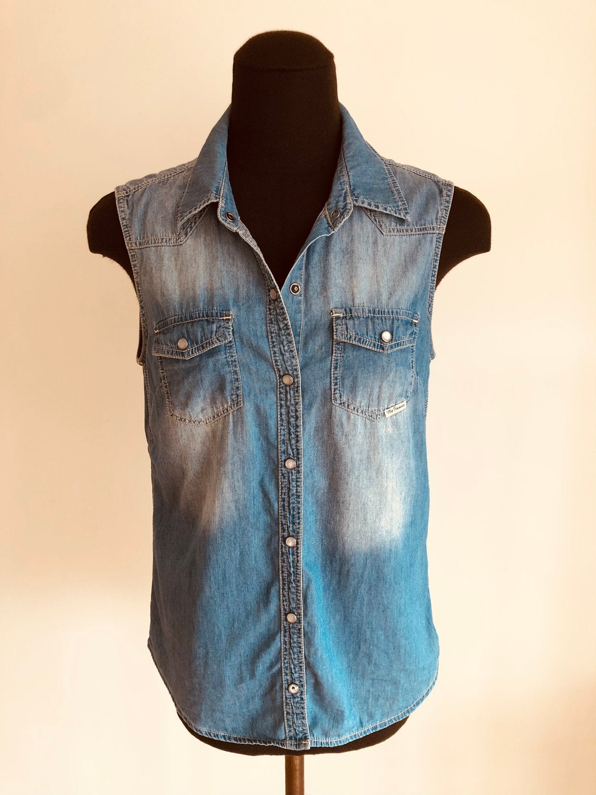 America Today jeans top / body warmer maat M, Ophalen of Verzenden, Zo goed als nieuw, Maat 38/40 (M), Blauw