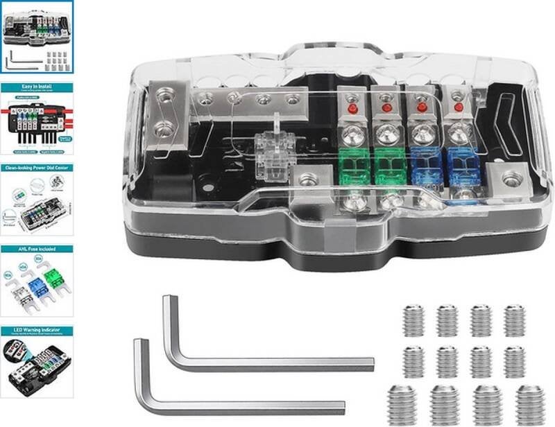 4-weg - Zekeringverdeelblok - Lakro - Mini-ANL - 12 V, Niet ingevuld, Niet ingevuld, Niet ingevuld