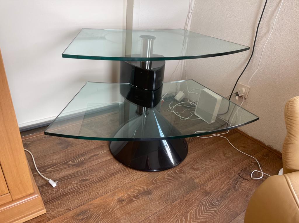 Glazen TV meubel, Huis en Inrichting, Kasten | Televisiemeubels, Ophalen, 25 tot 50 cm, 50 tot 100 cm, Minder dan 100 cm