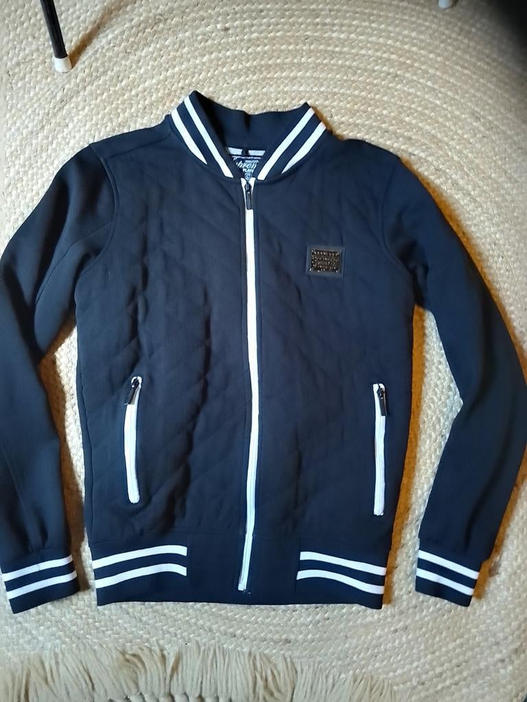 CoolCat Bomberjack Zwart met Witte Strepen - Maat XS, Zwart, Gedragen, Maat 46 (S) of kleiner, CoolCat