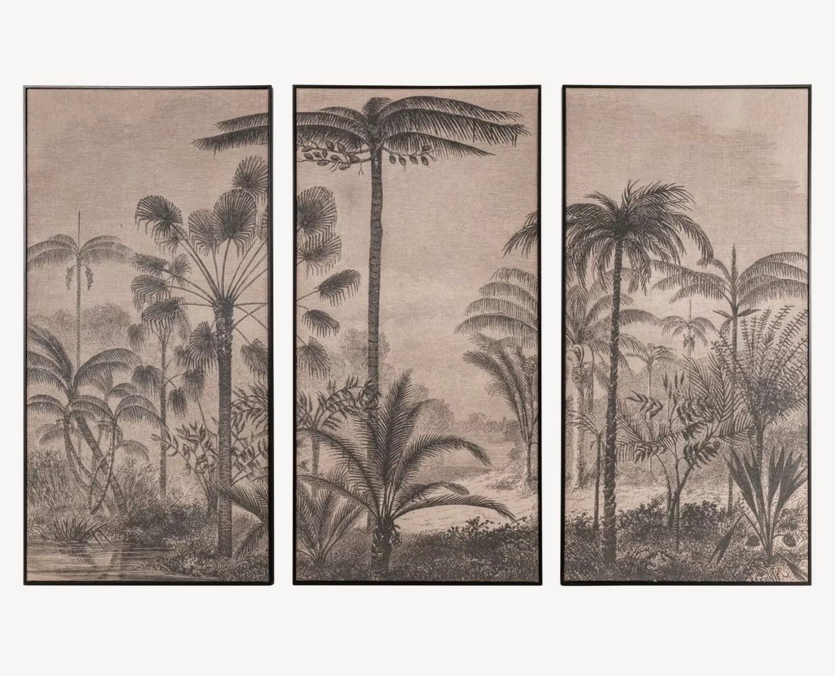 Richmond Interiors Schilderij Rhapsody - 3 Jute Panelen, Ophalen, Nieuw, Schilderij, 75 – 100