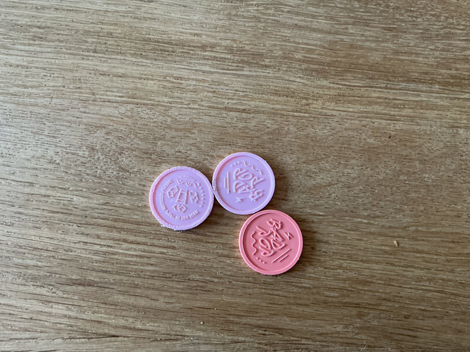 3 munten badpop voor plastic beker, Ophalen, Zo goed als nieuw