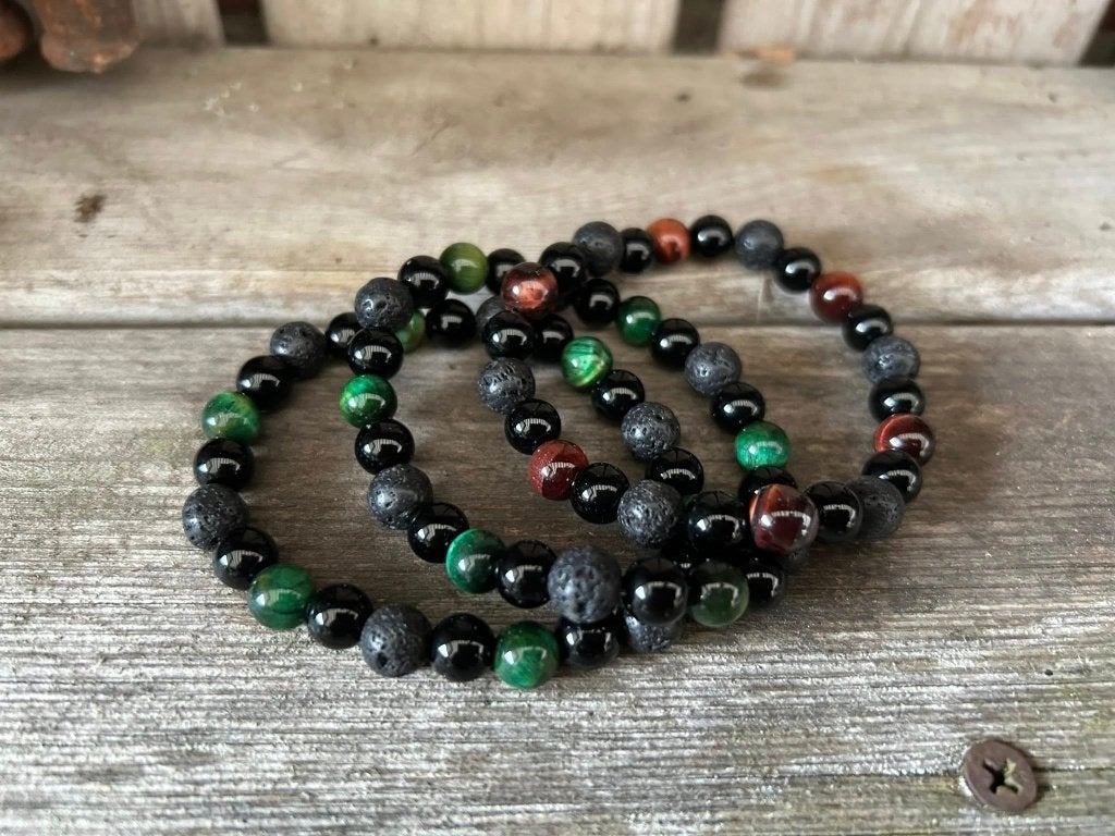Prachtige hand gemaakte armband gemaakt van Obsidiaan., Ophalen of Verzenden, Nieuw, Overige materialen, Met bedels of kralen