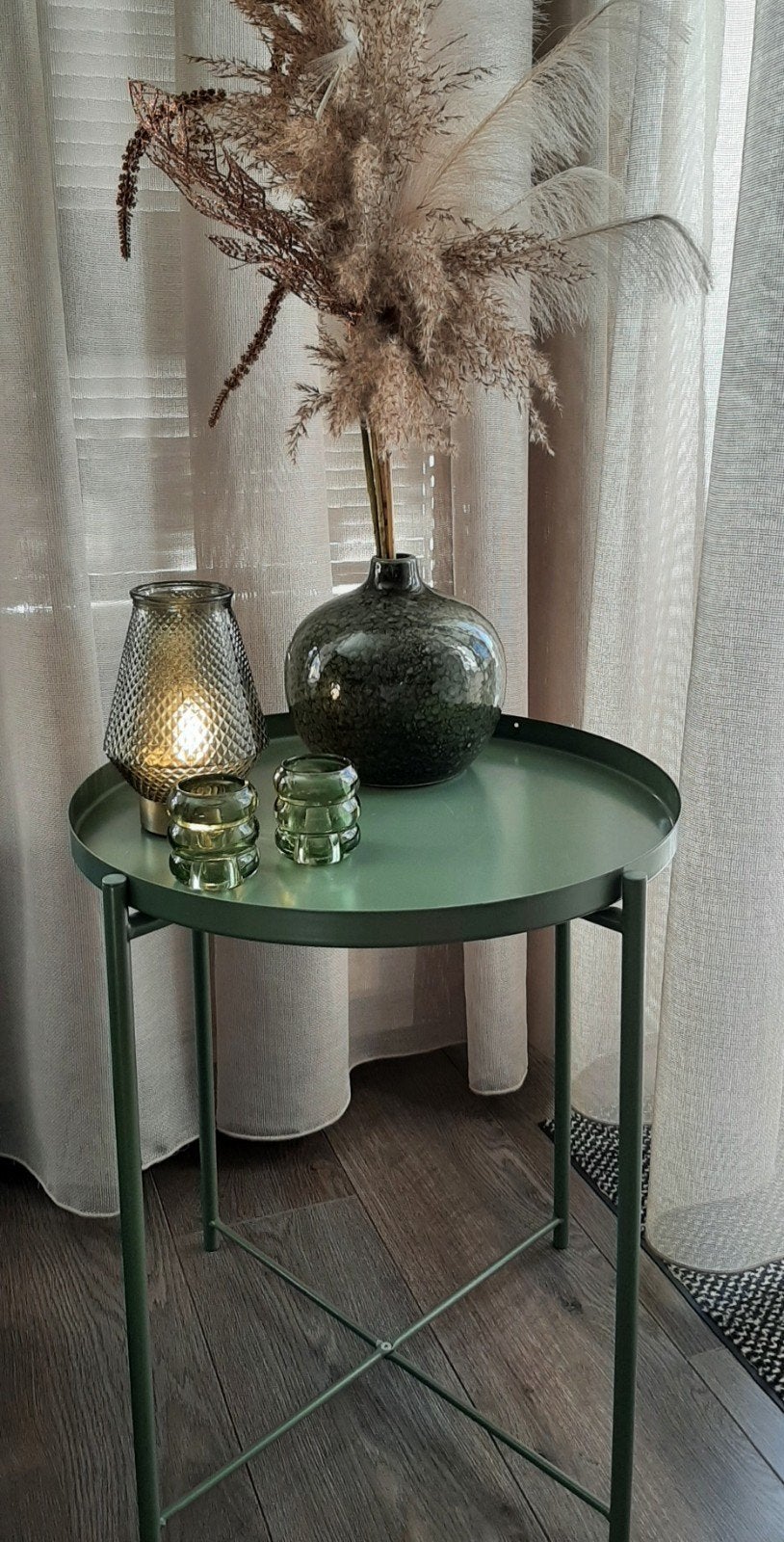 Ikea Gladom groen in zeer nette staat, Huis en Inrichting, Minder dan 55 cm, Gebruikt, Metaal of Aluminium, Rond