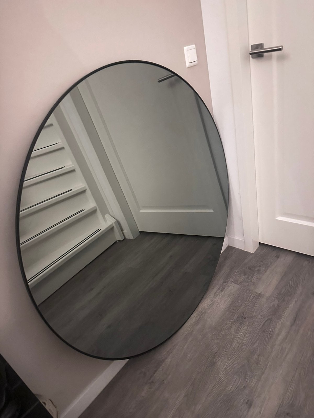 Grote Spiegel  rond smoke Glas, Ophalen, 100 tot 150 cm, Rond, Zo goed als nieuw