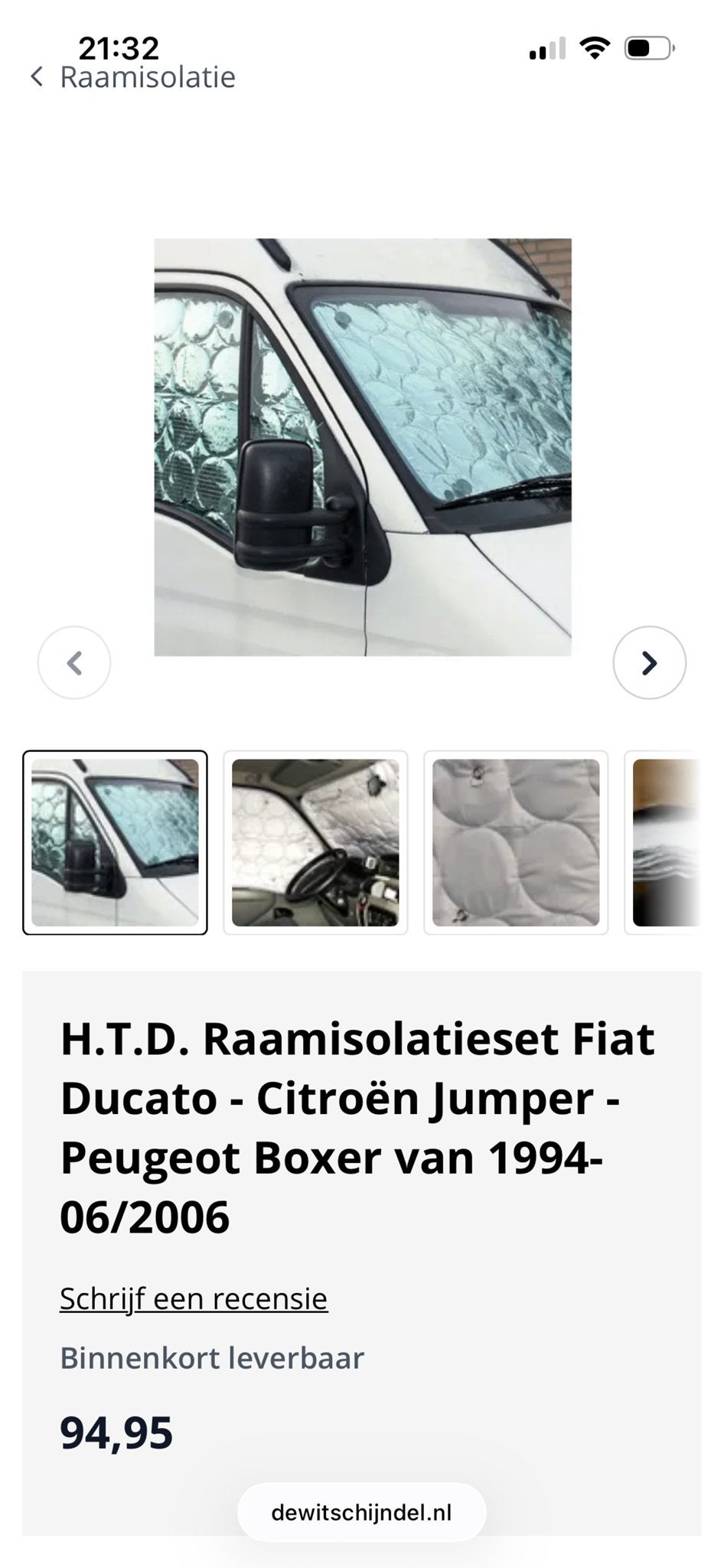 Raamisolatieset Fiat Ducato, Citroën Jumper, Peugeot Boxer, Ophalen of Verzenden, Gebruikt, Peugeot