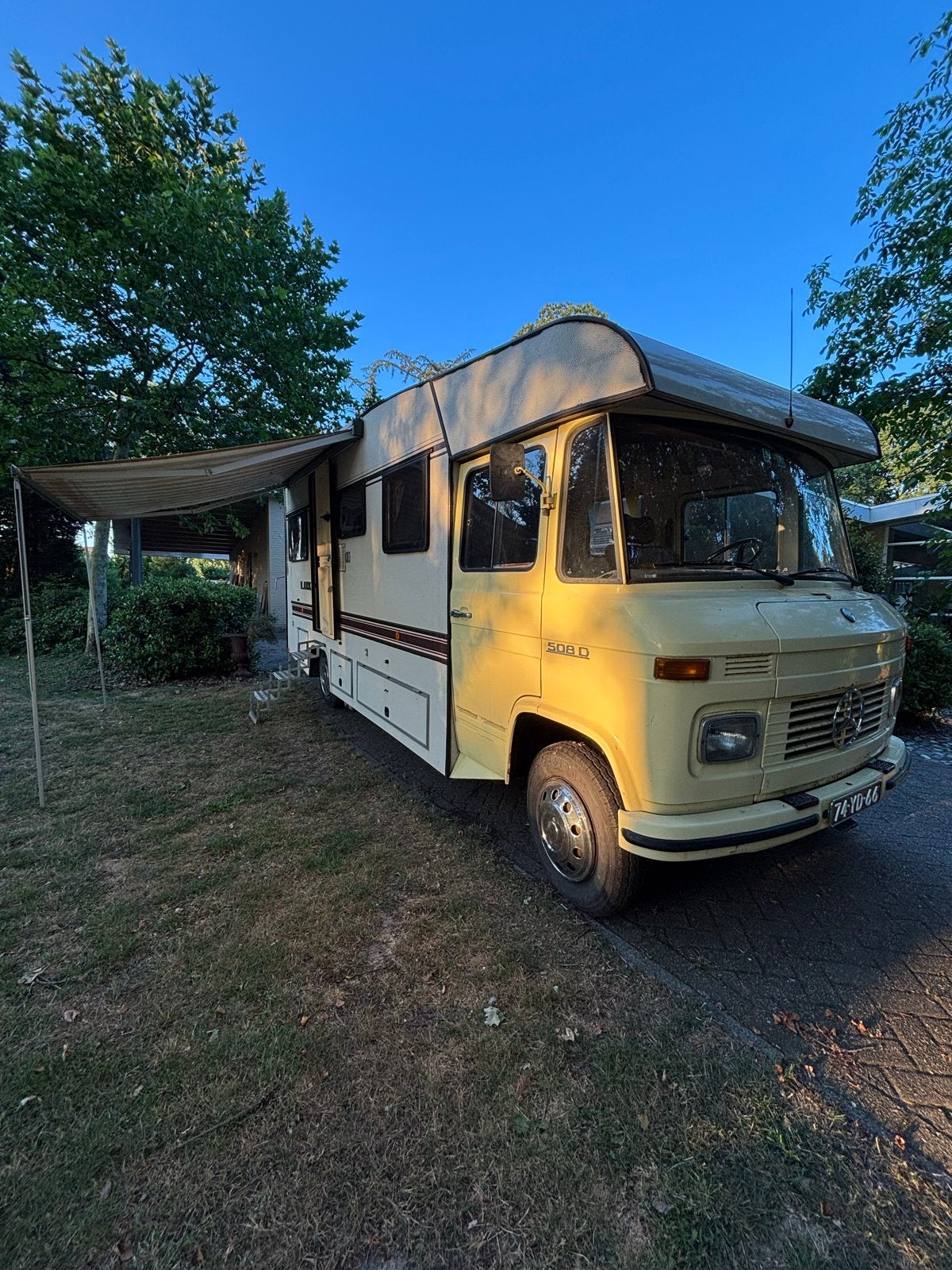 Mercedes-Benz 508 D camper, 50 jaar oud, APK-vrij!, Alkoof, Reservewiel, Mercedes-Benz, Particulier