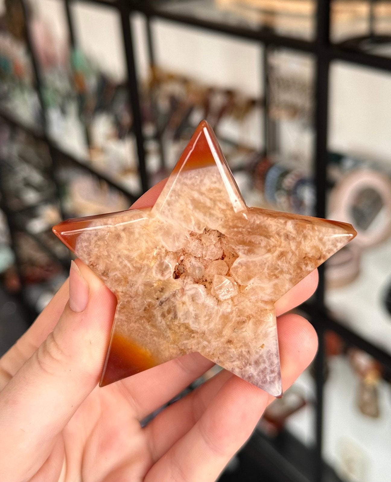 Prachtige druzy sardonyx ster!, Ophalen of Verzenden