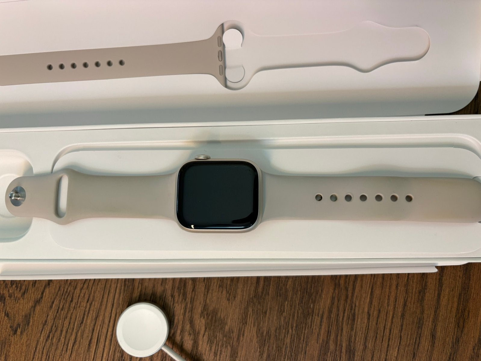 Mooie Apple Watch Series 8, 41mm, Aluminium Starlight, Gebruikt, IOS, Ophalen of Verzenden, Zilver