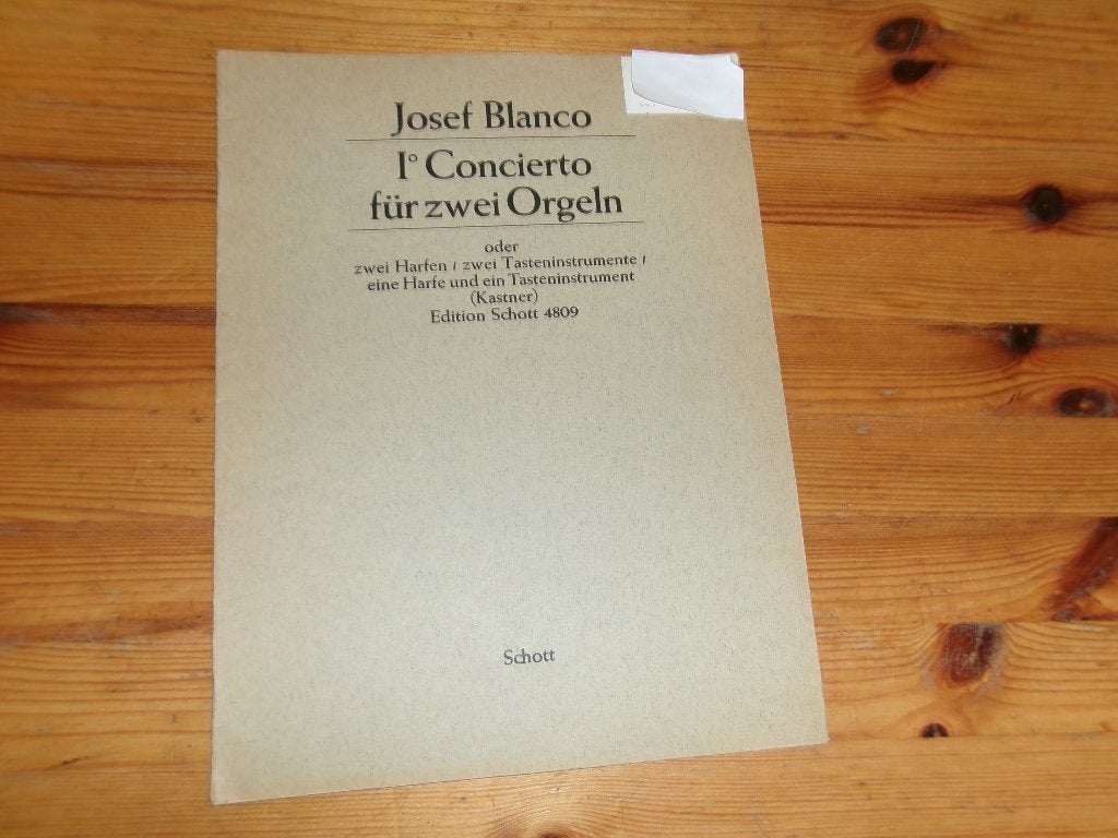 Josef blanco - 1e concierto fur zwei orgeln, Orgel, Gebruikt, Klassiek, Ophalen of Verzenden