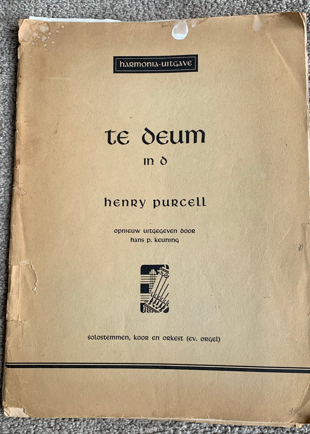 Henry Purcell Te Deum, harmonia uitgave, Klassiek, Ophalen of Verzenden, Zo goed als nieuw, Koor