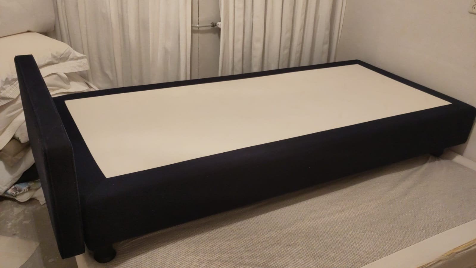 pullman boxspring eenpersoons, Huis en Inrichting, Ophalen, 90 cm, Eenpersoons, Blauw