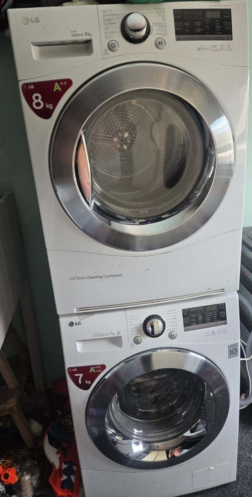 LG wasmachine en droger (set), Witgoed en Apparatuur, Ophalen of Verzenden, Zo goed als nieuw, 85 tot 90 cm, 1200 tot 1600 toeren