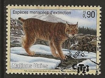 Verenigde Naties 87, lynx, Postzegels en Munten, Postzegels | Amerika, Verzenden, Gestempeld, Noord-Amerika