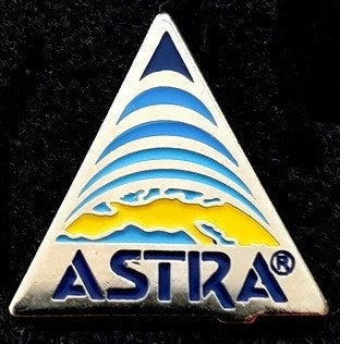 Astra ruimtevaart driehoek pin- groot, Verzamelen, Speldjes, Pins en Buttons, Verzenden, Nieuw, Transport, Speldje of Pin