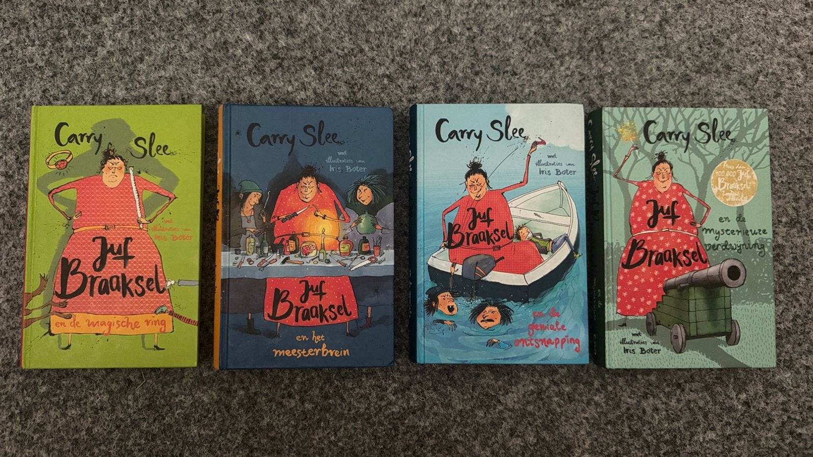 Juf Braaksel boekenreeks - Deel 1 t/m 4 (hardcover), Boeken, Ophalen of Verzenden, Gelezen, Fictie