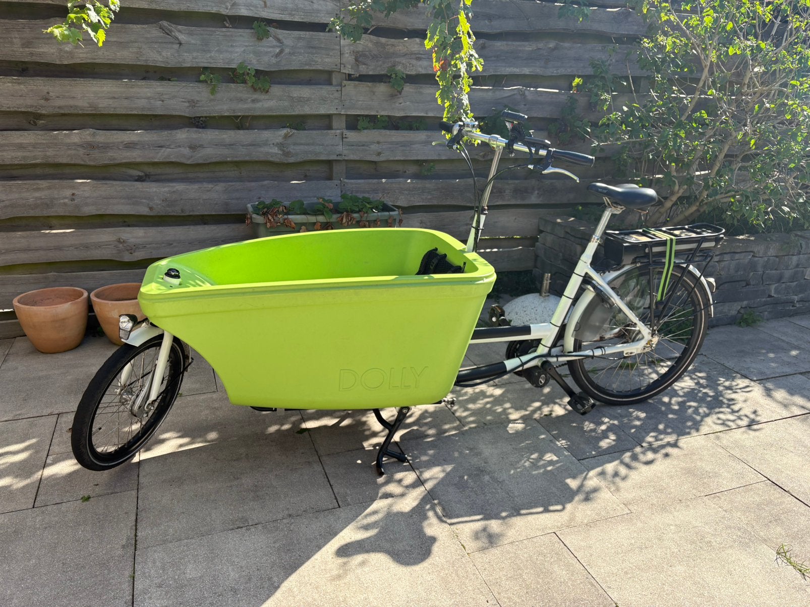 Dolly elektrische bakfiets | gereviseerde accu + regenhuif, Fietsen en Brommers, Gebruikt, 2 kinderen, Elektrisch, Trommelrem