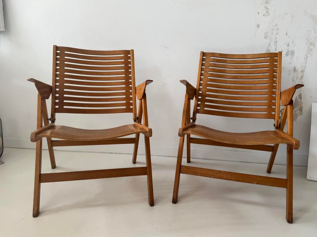 2X Niko Kralj klapstoel Rex, Design, Huis en Inrichting, Stoelen, Ophalen, Gebruikt, Twee, Overige kleuren