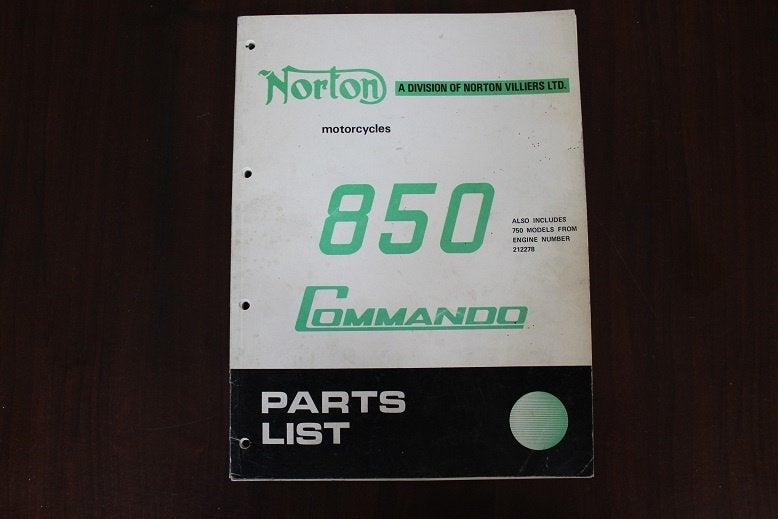 Norton Commando 850 1973 motorcycle parts list, Ophalen of Verzenden, Overige merken