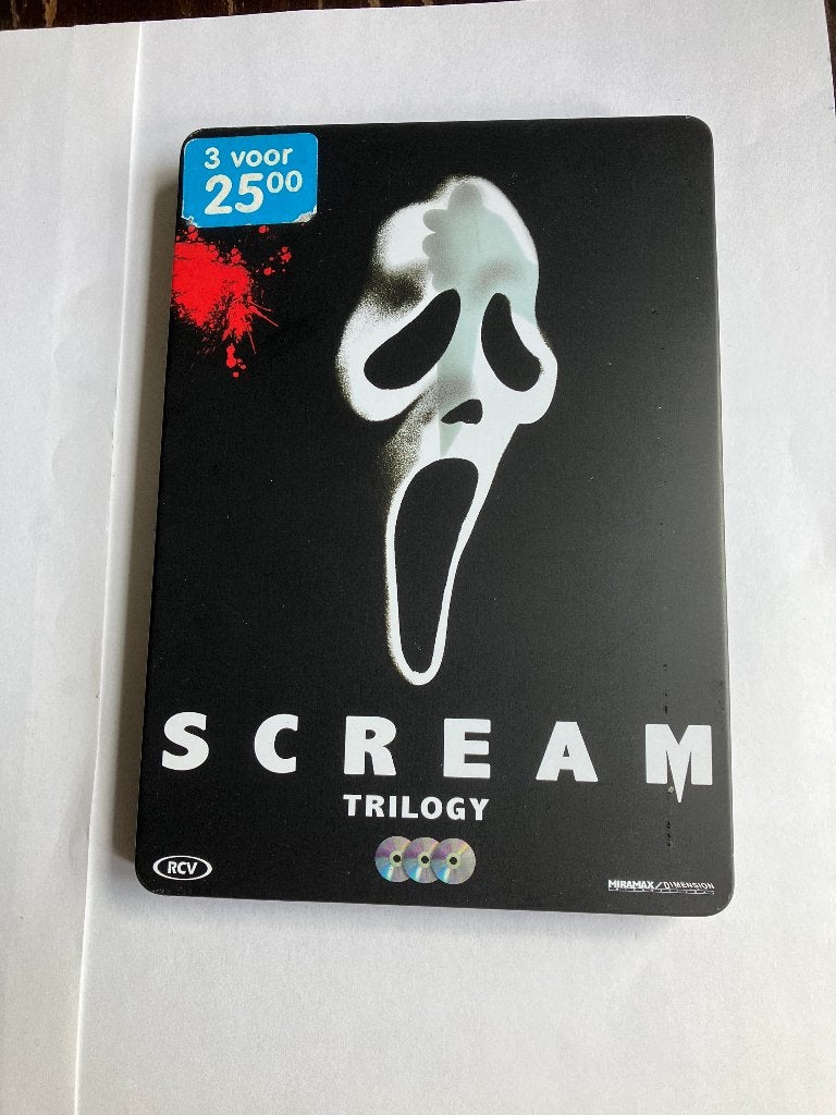 scream 1 2 3 trilogy dvd luxe metal case steel case (3 DVD's, Cd's en Dvd's, Dvd's | Horror, Alle leeftijden, Ophalen of Verzenden