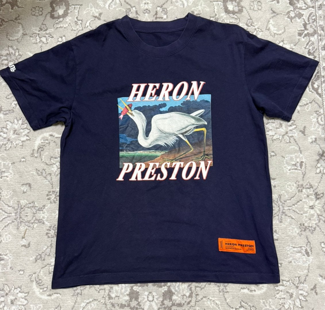 Heron Preston T-Shirt Navy - Maat M - Goed, Ophalen of Verzenden, Zo goed als nieuw, Maat 48/50 (M), Blauw