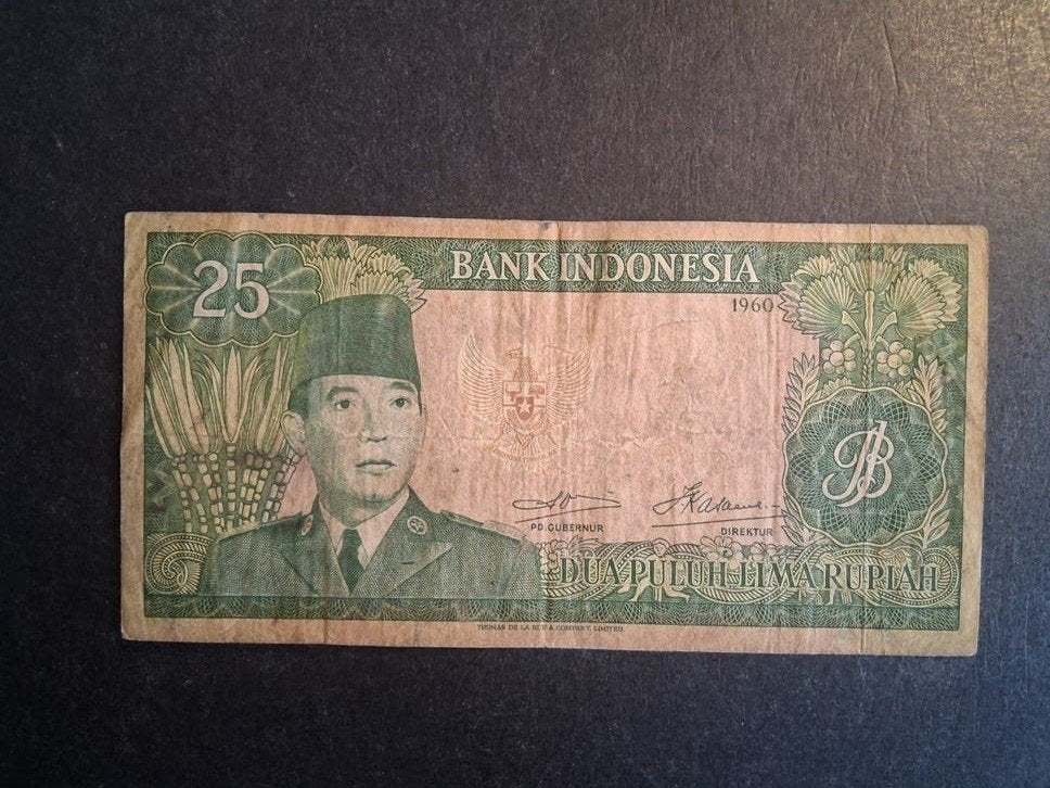 25 rupiah Indonesië vf 1960, Postzegels en Munten, Bankbiljetten | Azië, Ophalen of Verzenden, Zuidoost-Azië, Los biljet