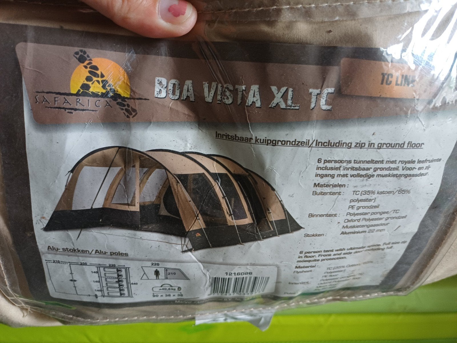 Boa Vista XL 6-persoons katoenen tent - Ideaal voor gezinnen, Caravans en Kamperen, Tenten, Ophalen, Gebruikt, Tot en met 6