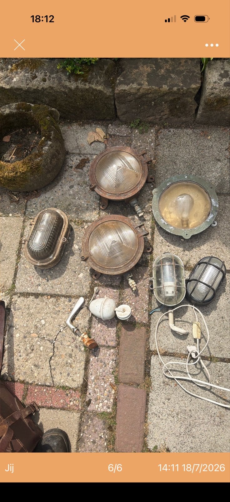 Twee robuuste gietijzeren scheepslampen, Antiek en Kunst, Antiek | Lampen, Ophalen