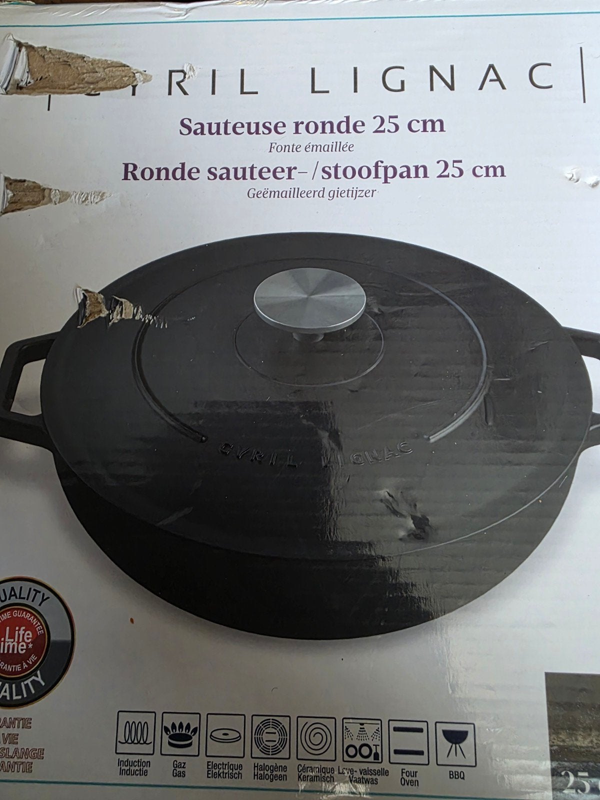 Cyril Lignac Ronde Sauteer-/Stoofpan 25 cm Gietijzer, Ophalen of Verzenden, Nieuw