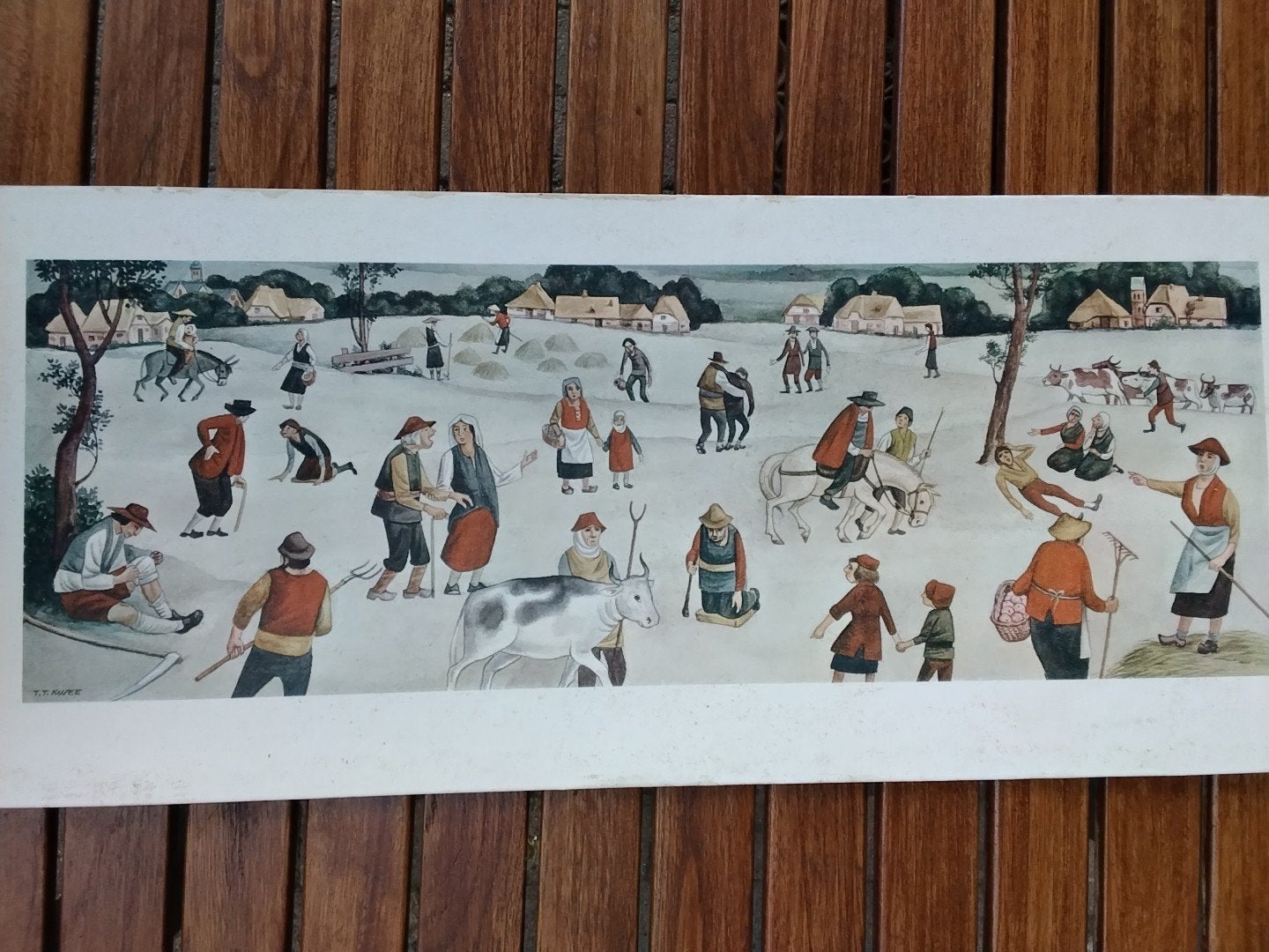 Schoolplaat van grafisch kunstenaar Tik Tjiang Kwee., Antiek en Kunst, Ophalen of Verzenden, Geschiedenis