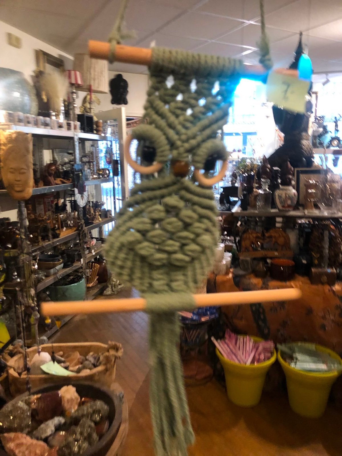 Macramé uil wandhanger - Handgemaakt en decoratief, D, Meerkleurig, Boho, Nieuw