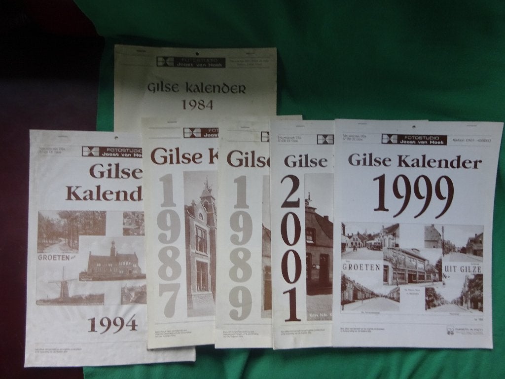 Zes Gilse Nostalgische kalenders, Ophalen of Verzenden, Maandkalender, Gebruikt