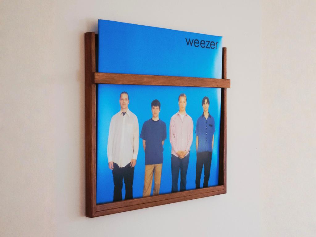 LP houder – Vinyl wandlijst hardhout - lp lijst - muurlijst, 30 cm, Wandhanger, Hout, Vintage