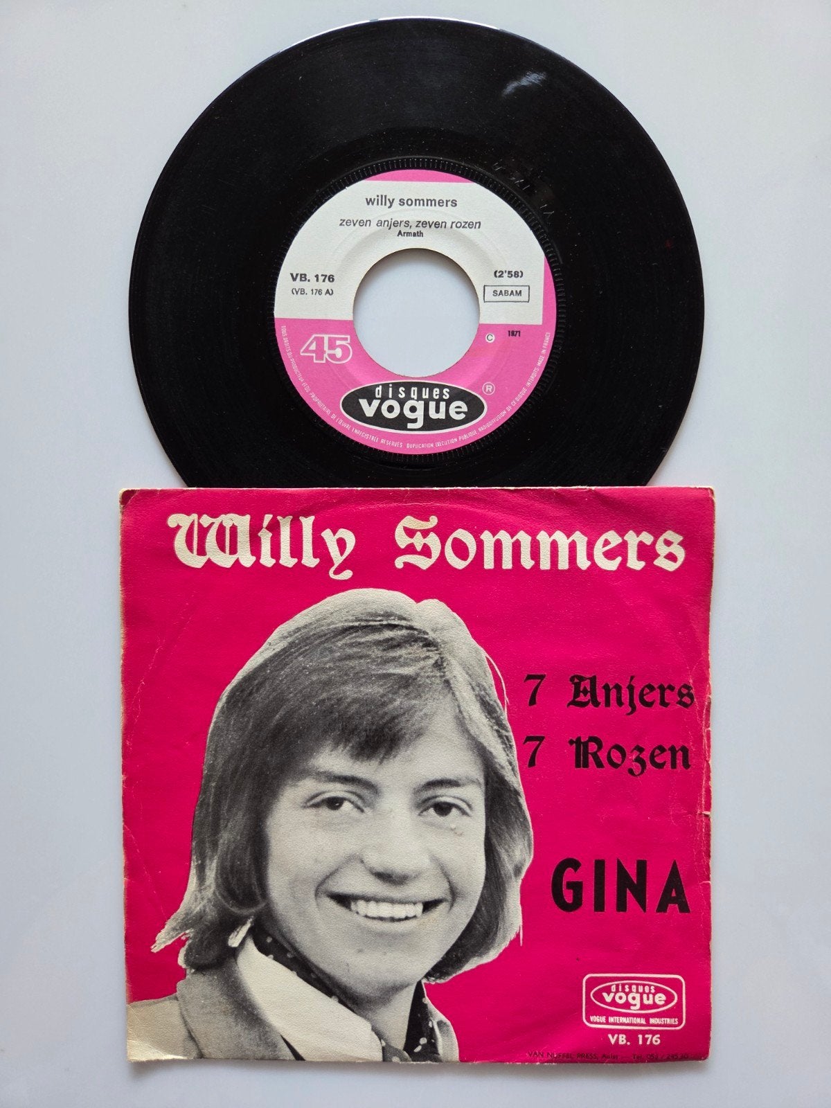 Willy Sommers - 7 Anjers 7 Rozen, Ophalen of Verzenden, Gebruikt, 7 inch, Nederlandstalig