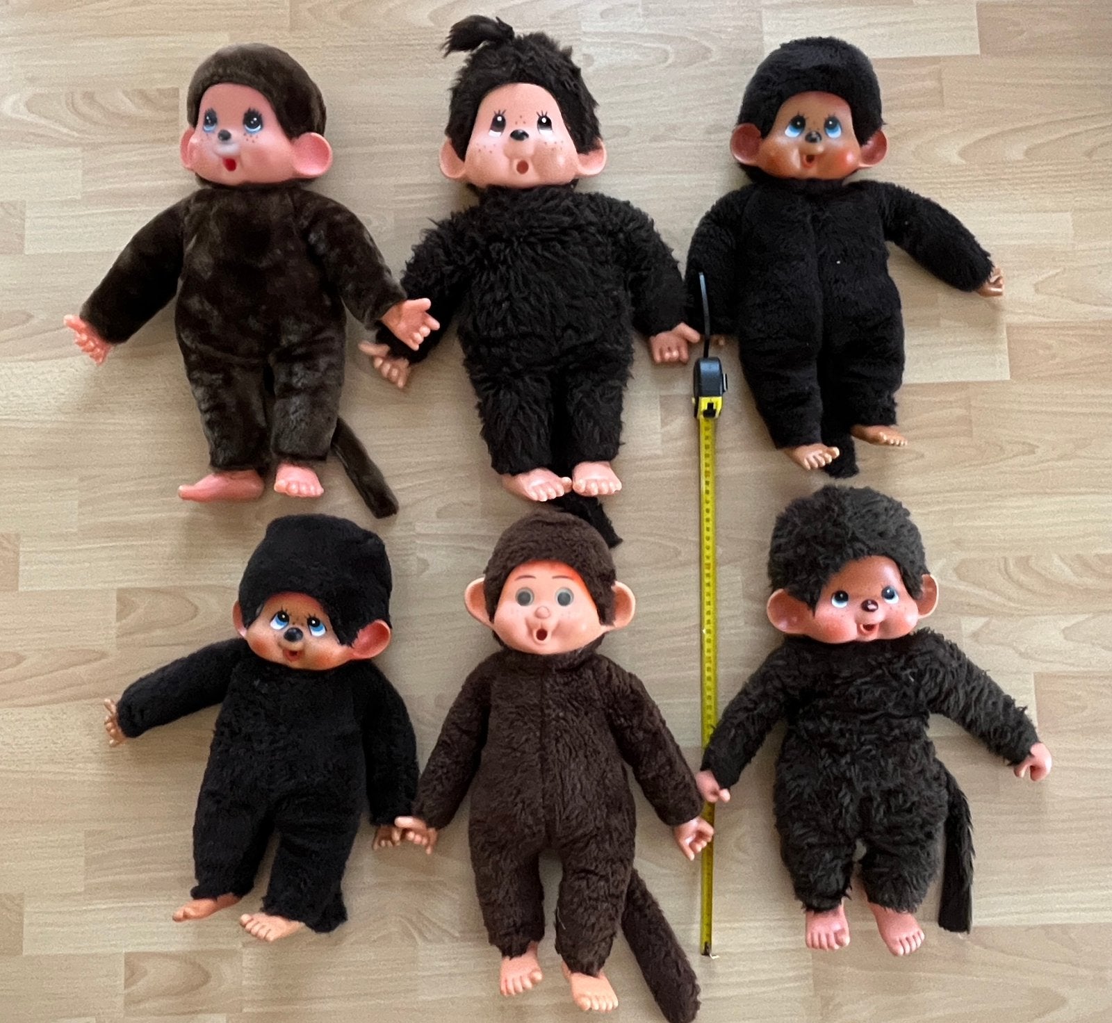 6x  Grote Aapje Aap +/- 45cm Monchichi Monchhichi, Ophalen of Verzenden, Gebruikt, Overige typen
