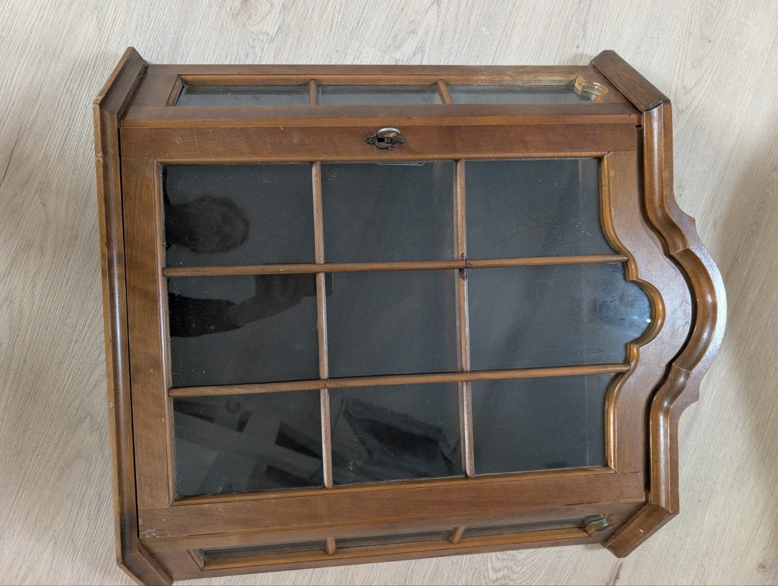 Antieke Houten Vitrinekast - Wandmodel, Ophalen