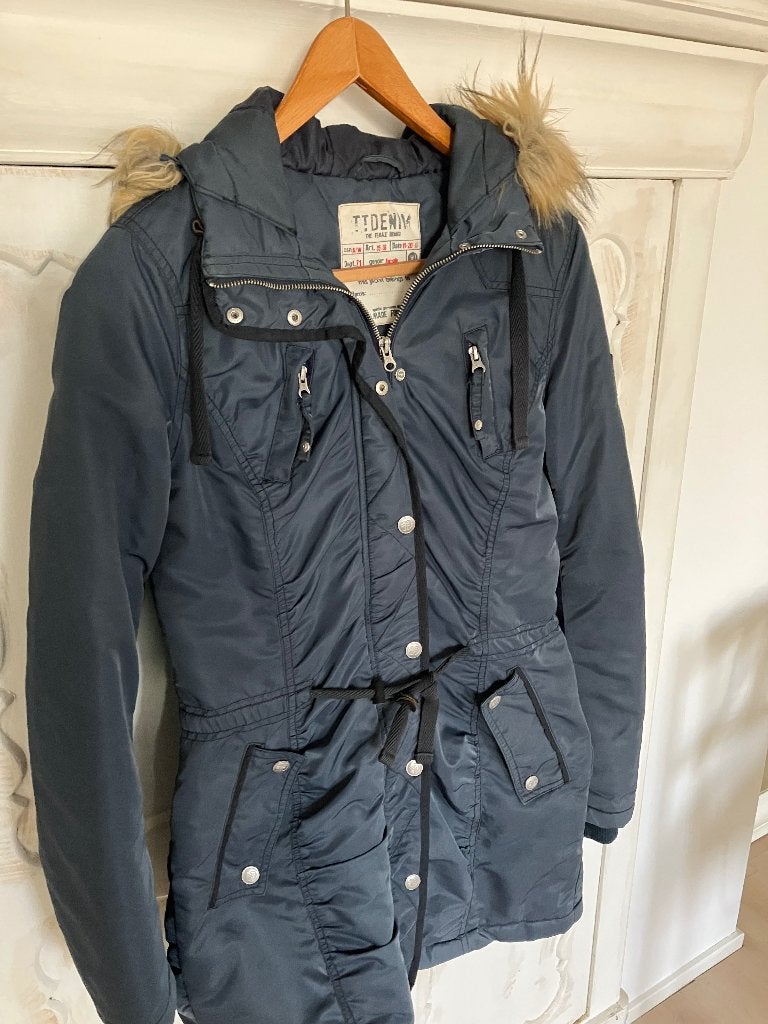 Winterjas dames maat 36, Blauw, Zo goed als nieuw, Maat 36 (S), Tom Tailor