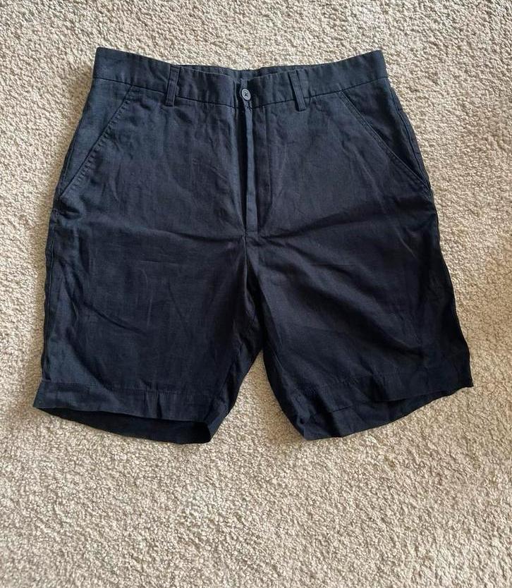 Zara donkerblauwe linnen shorts - Maat M, Ophalen of Verzenden, Zo goed als nieuw, Maat 48/50 (M), Blauw