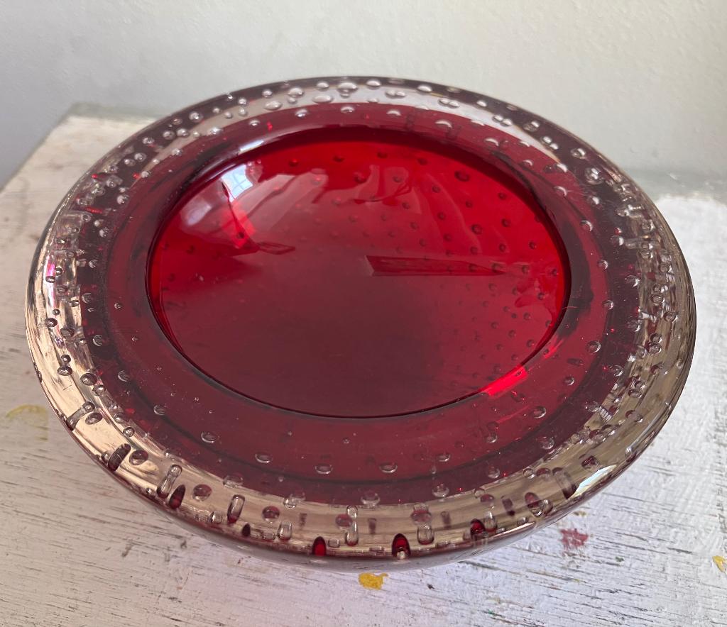 Spijkerglas schaaltje - Rood, Ophalen of Verzenden
