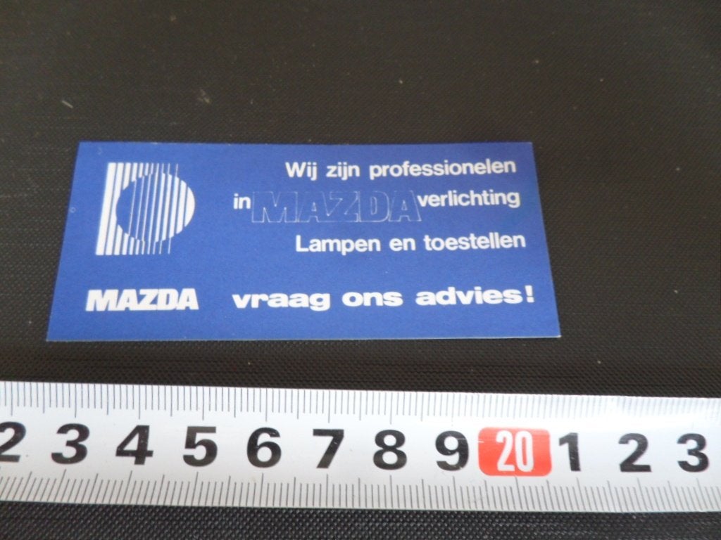 sticker wij zijn professionelen in MAZDA verlichting, Ophalen, Zo goed als nieuw