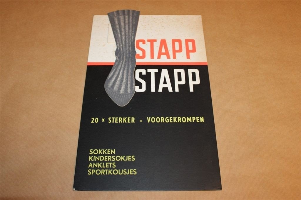 Originele vintage display- Stapp Stapp sokken - ca 1950, Ophalen of Verzenden, Zo goed als nieuw, Reclamebord