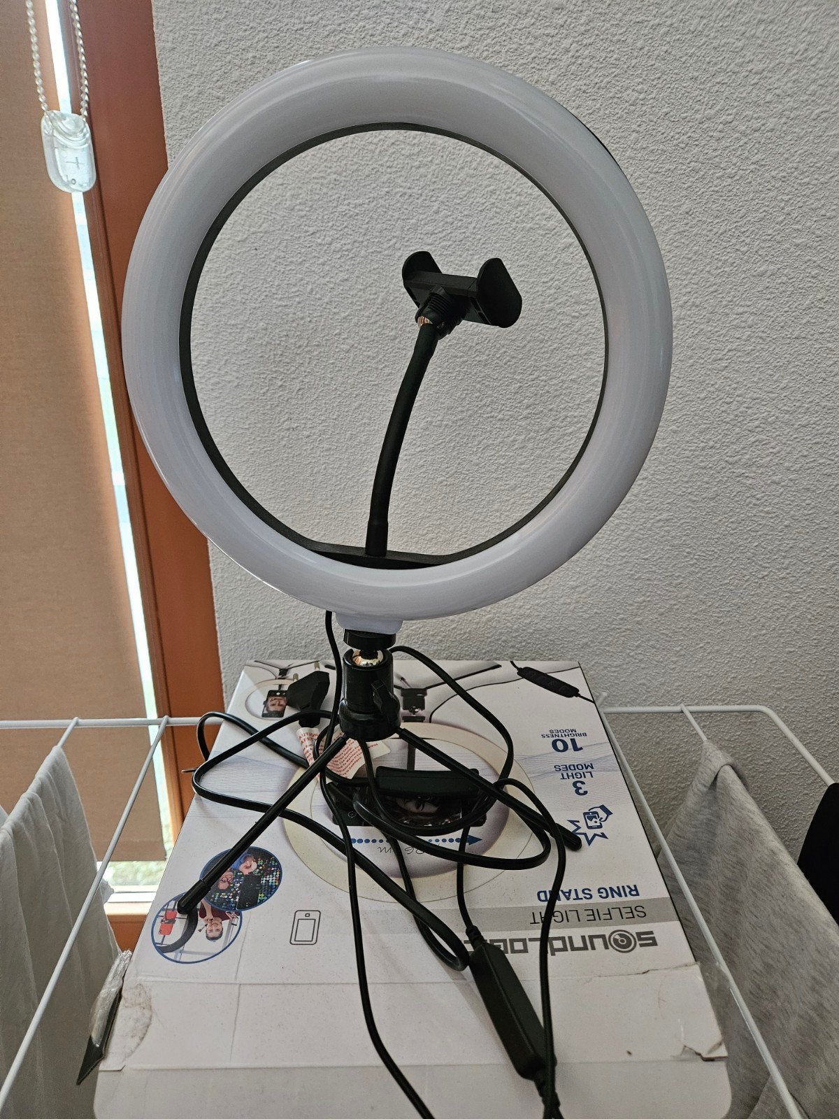 Soundlogic Selfie Ring Light met Statief - 26 cm, Overige merken, Belichting, Ophalen of Verzenden, Zo goed als nieuw