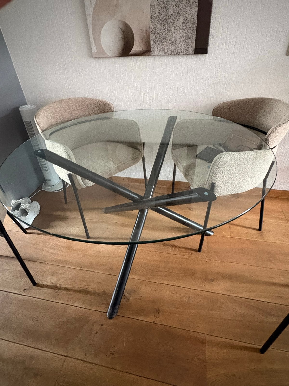 Rond glazen tafelblad / glasplaat - 120cm, Ophalen, Gebruikt, 100 tot 150 cm, Rond