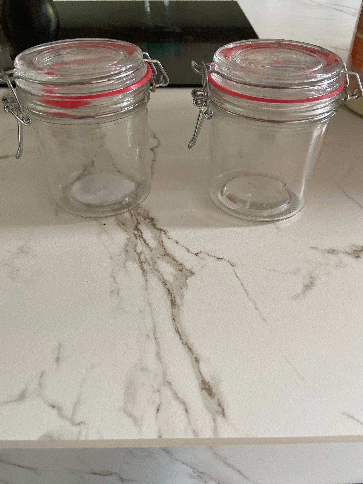 Set van 2 glazen voorraadpotten met beugelsluiting, Ophalen of Verzenden, Voorraadpot, Overige merken, Glas