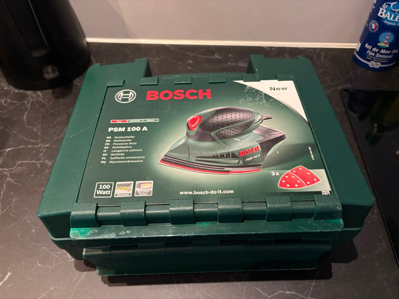 Bosch PSM 100 A schuurmachine, Ophalen of Verzenden, Gebruikt, Minder dan 600 watt, Vlakschuurmachine