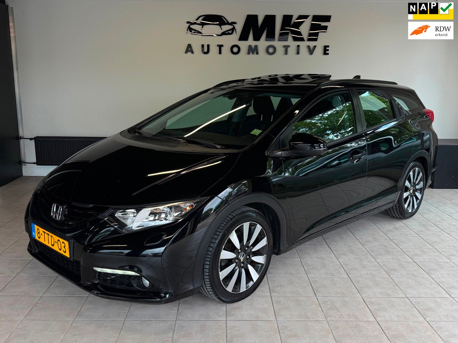 Honda Civic Tourer 1.6D Sport Business Edition 2014 ECC/NAP!, Auto's, Voorwielaandrijving, Euro 5, Gebruikt, 4 cilinders