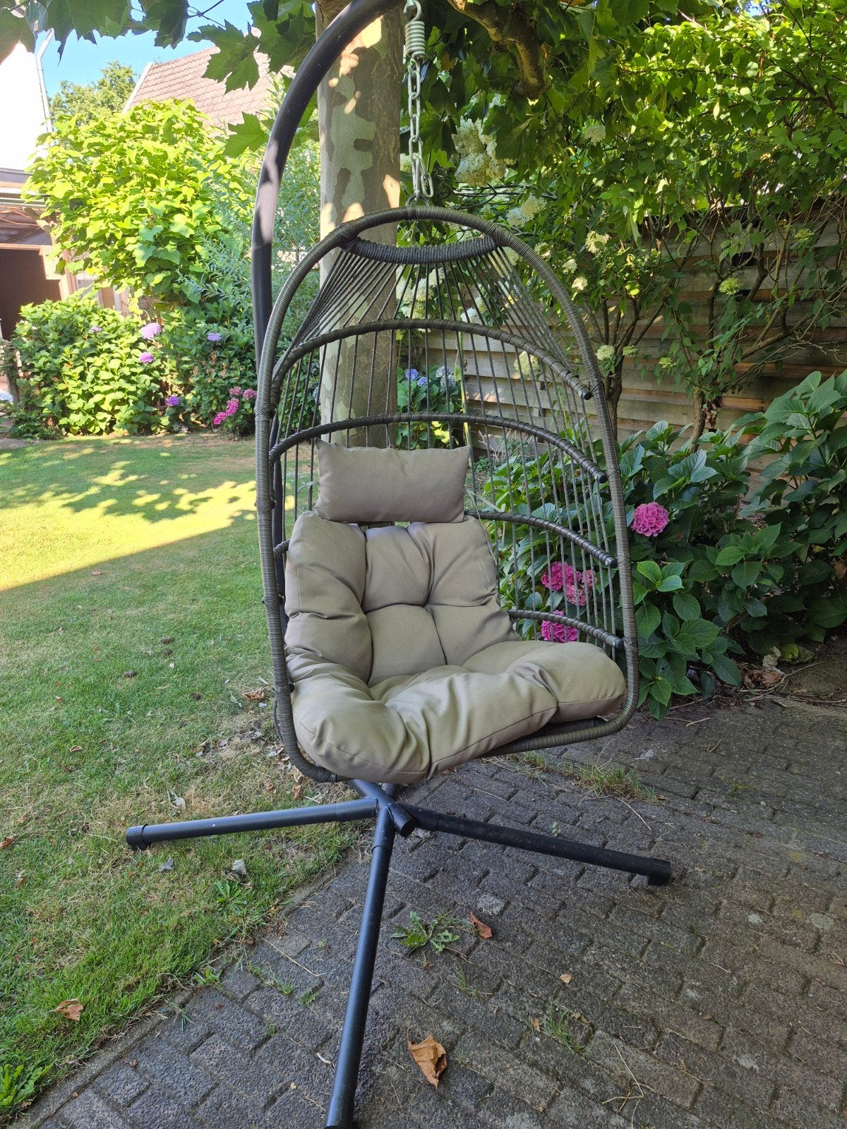 schommelstoel ei lounge, Ophalen, Zo goed als nieuw, Eenpersoons, Opvouwbaar