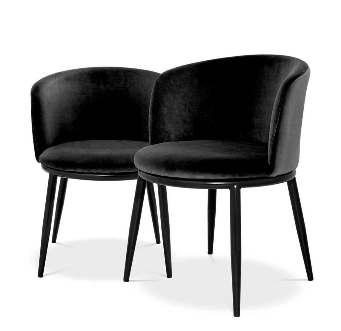 Set van 4 Eichholtz Filmore eetkamerstoelen – zwart, Huis en Inrichting, Ophalen, Zwart, Zo goed als nieuw, Metaal