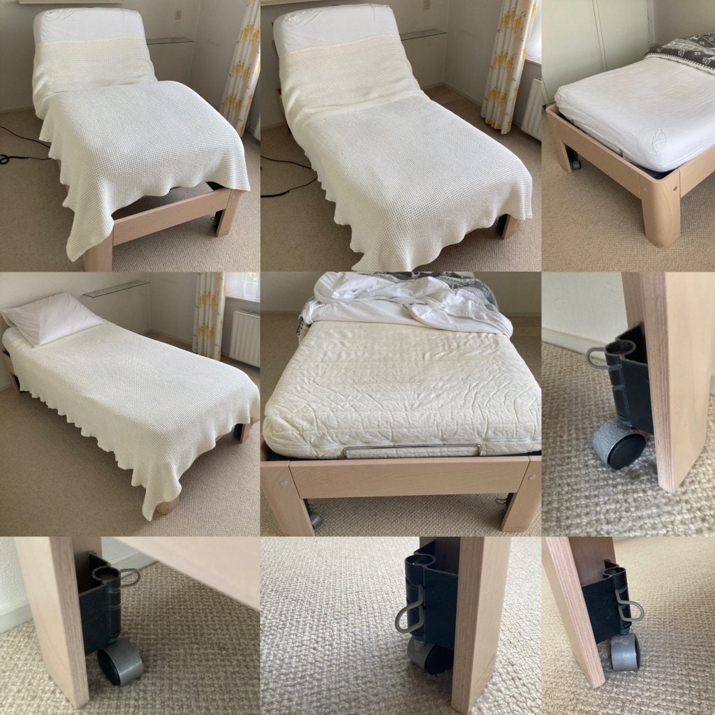 Modern 1-pers. elek. verstelbaar bed + matras & lattenbodem, Ophalen, Verstelbaar, 90 cm, Eenpersoons