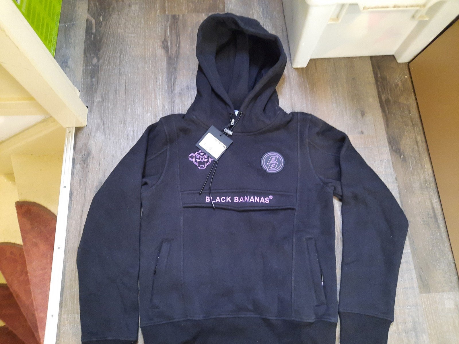Black Bananas Wmn Anorak Legacy Hoody Zwart/Paars Maat L, Zwart, Maat 42/44 (L), Nieuw, Ophalen of Verzenden